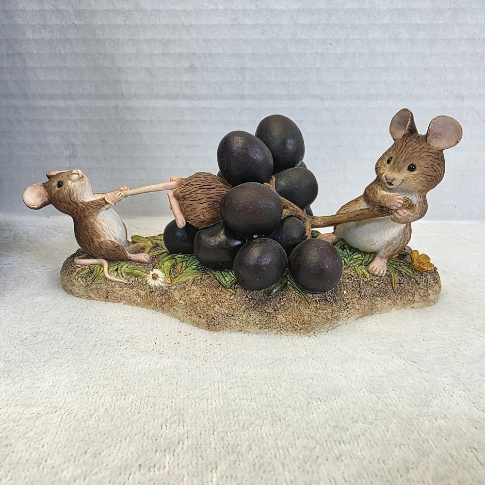 Border Fine Arts Enesco Merrie Mice‎ Grape Escape Figure 2002 Rare With Box